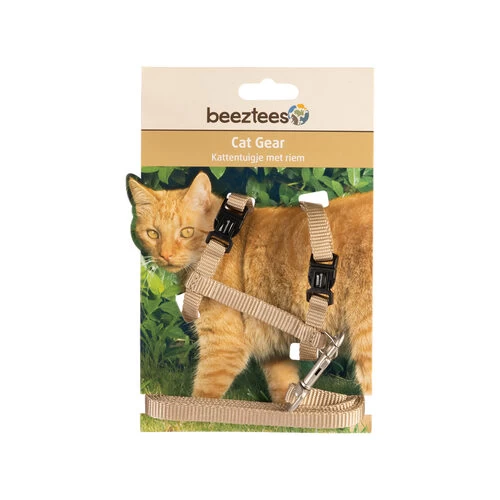 Beeztees Nylon Katzengeschirr Uni - Beige 1 Beeztees Nylon Katzengeschirr Uni - Beige
